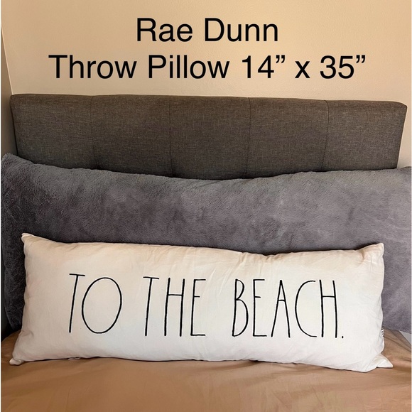 Rae Dunn 2PC Throw Pillow Case & Feather Insert To The Beach Nautical Accent - Picture 4 of 14